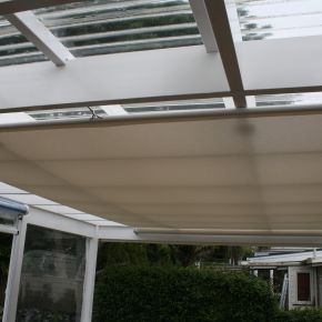 Under roof retractable awning
